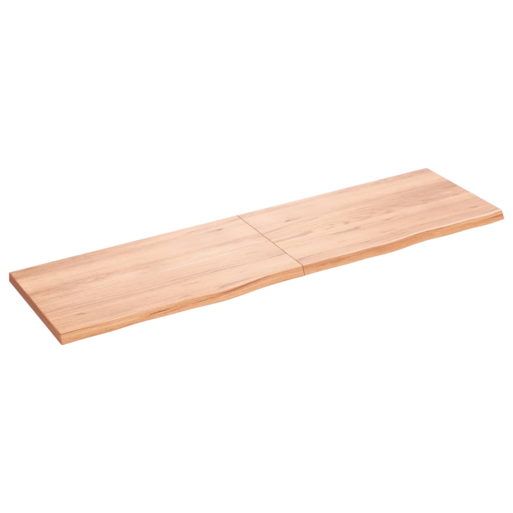 NNEVL Wall Shelf Light Brown 180x50x(2-4) cm Treated Solid Wood Oak