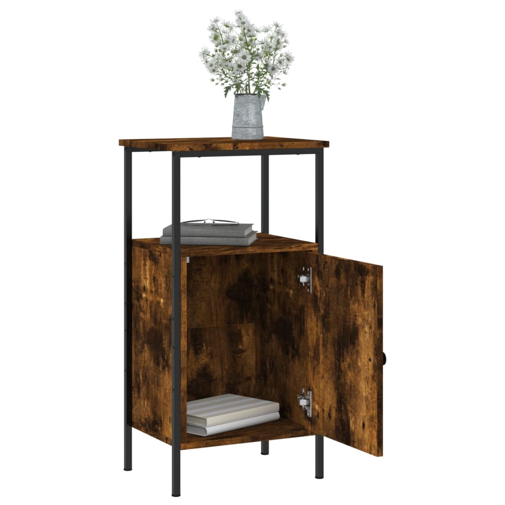 NNEVL Bedside Cabinets 2 pcs Smoked Oak 41x31x80 cm Engineered Wood