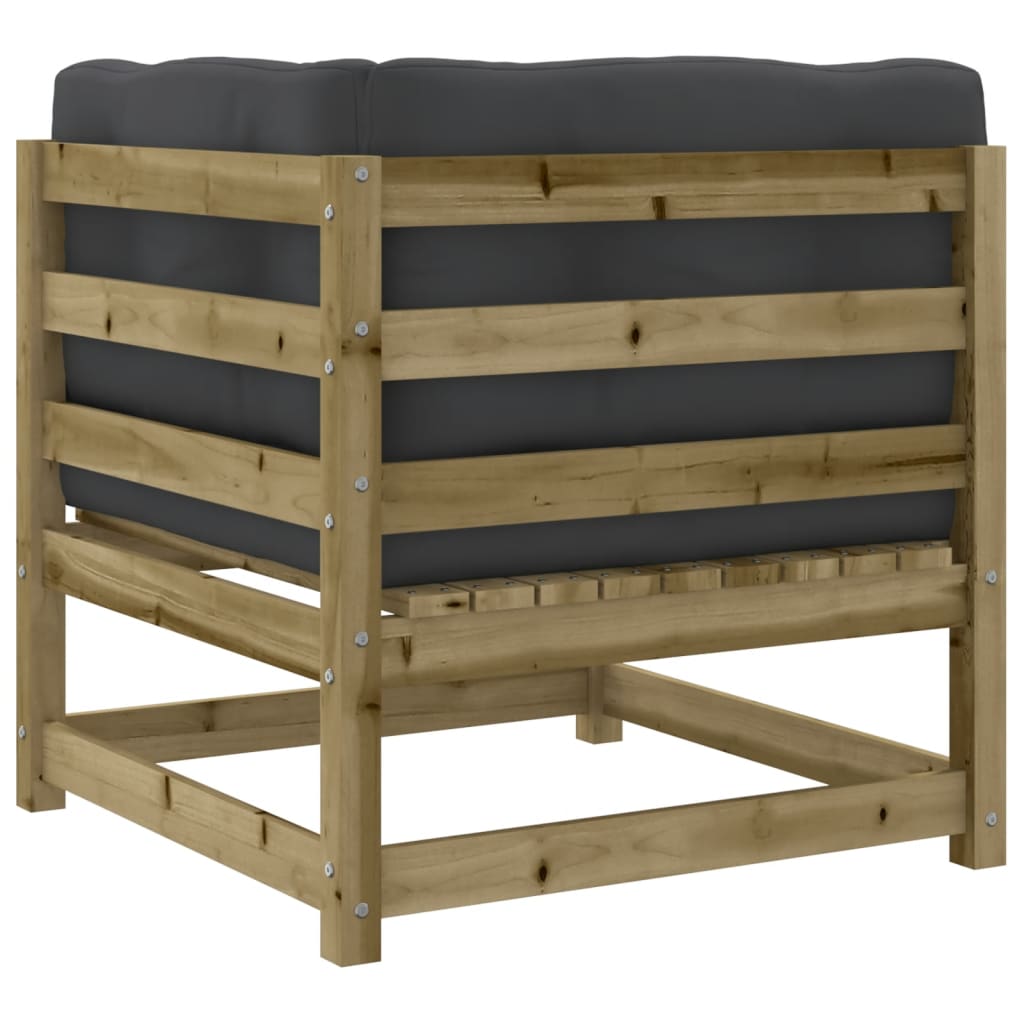 NNEVL 2 Piece Garden Sofa Set with Cushions Impregnated Wood Pine